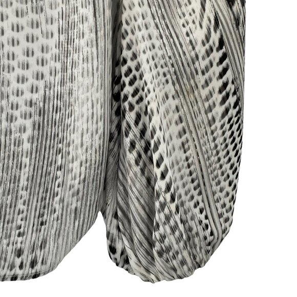 L’Agence x Intermix Blouse Long Sleeve Silky V-Neck Mixed Print Black Ivory | 0 - Picture 6 of 10